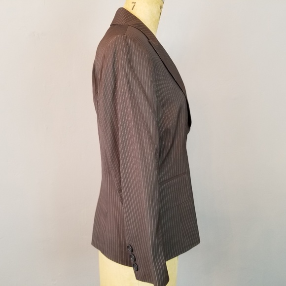 Banana Republic Brown Pinstripe Blazer Jacket - Picture 6 of 8